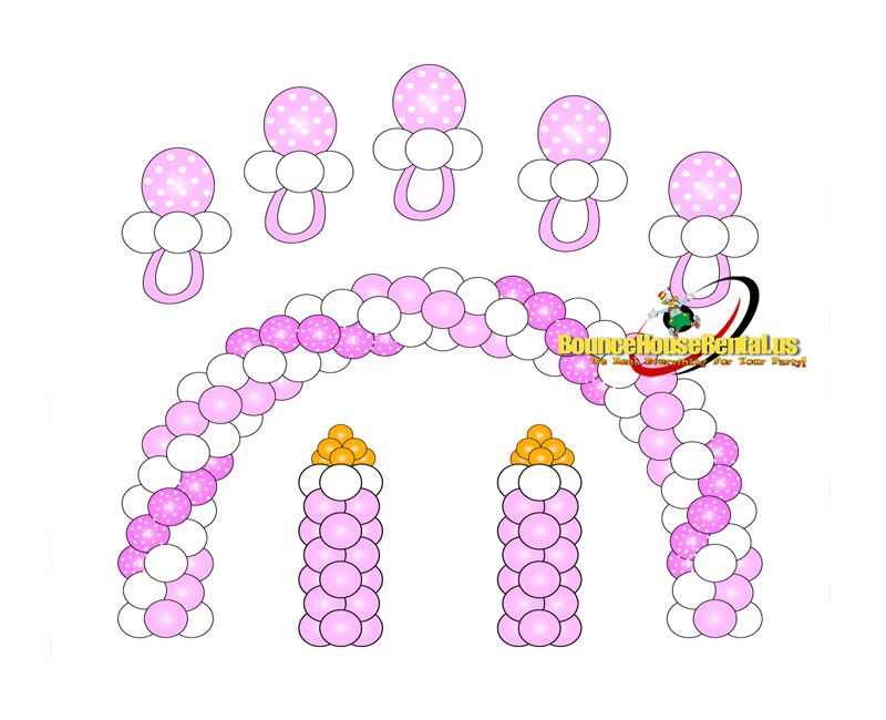 Baby shower balloon decorations rental in Miami, Broward and Palm Beach