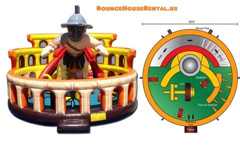 Inflatable Gladiator Obstacle Course rental