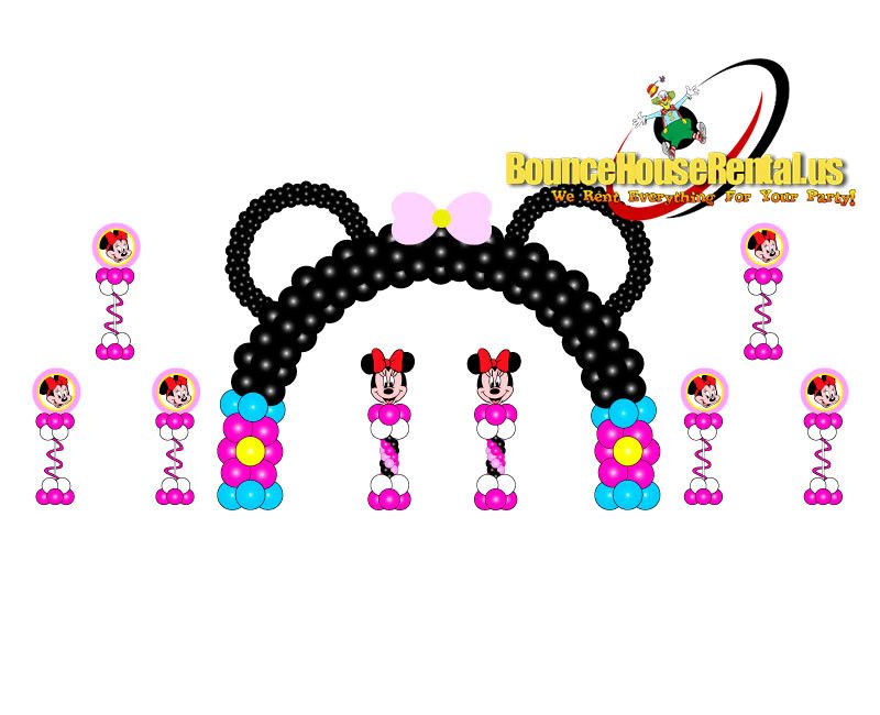 Minnie Ears balloon decoration package rental in Miami, Broward and Palm Beach