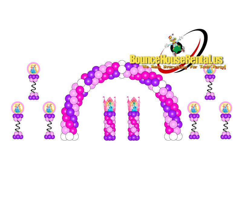 Princess balloons decoration packages rental in Miami, Broward and Palm Beach